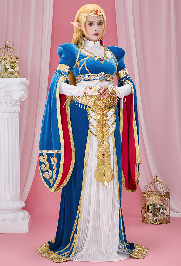 The Legend of Zelda: Breath of the Wild Princess Zelda Cosplay Costume Inner Shirt and Skirt with Jacket and Waistband