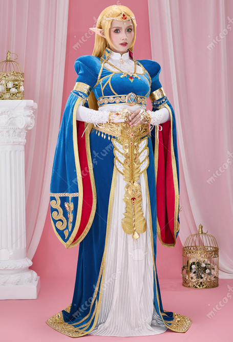The Legend of Zelda: Breath of the Wild Princess Zelda Cosplay Costume Inner Shirt and Skirt with Jacket and Waistband