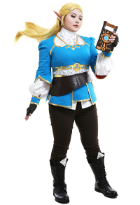Plus Size The Legend of Zelda: Breath of the Wild Princess Zelda Outfit Cosplay Costume with Waist Decoration and Chest Decoration