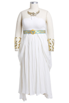 Plus Size The Legend of Zelda: Breath of the Wild Princess Zelda White Dress Curvy Cosplay Costume with Headdress and Necklace
