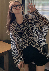 Zebra Sportlicher Kapuzenpullover T-Shirt Sommer Lange Arm Pullover
