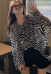 Women Sheer Mesh Top Zebra-Stripe Print See-Through Hooded Long Sleeves T-shirt Casual Blouse