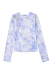 Women Mesh Tops Tie Dye Shirt Slim Blouse Stretch Long Sleeve Comfort Tee