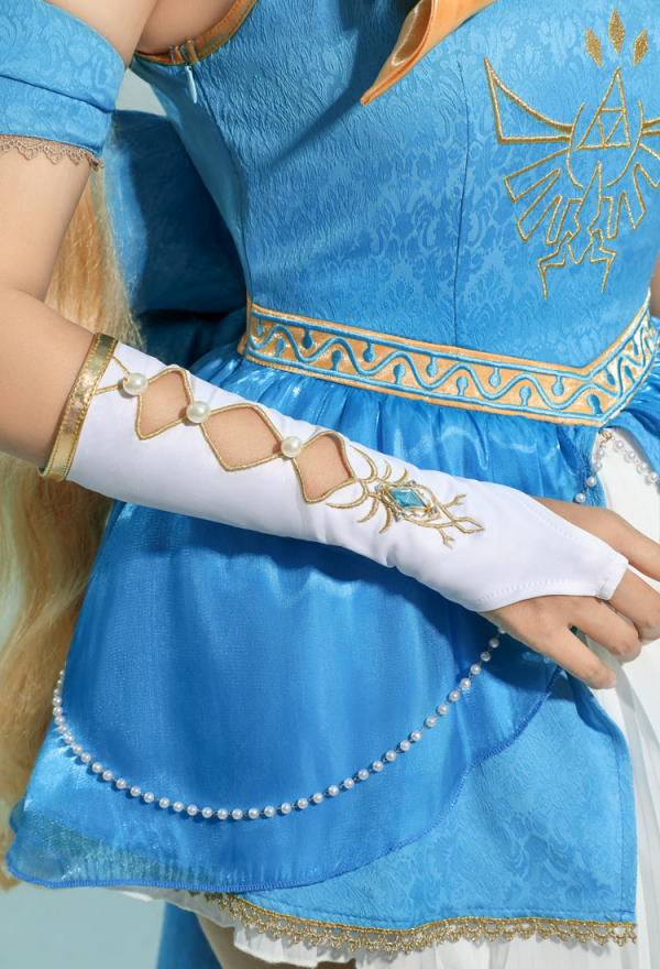 Robe de style Princesse Zelda Dérivé Magique Fille Marin avec Gants Cheveux Accessoire Cosplay Costume