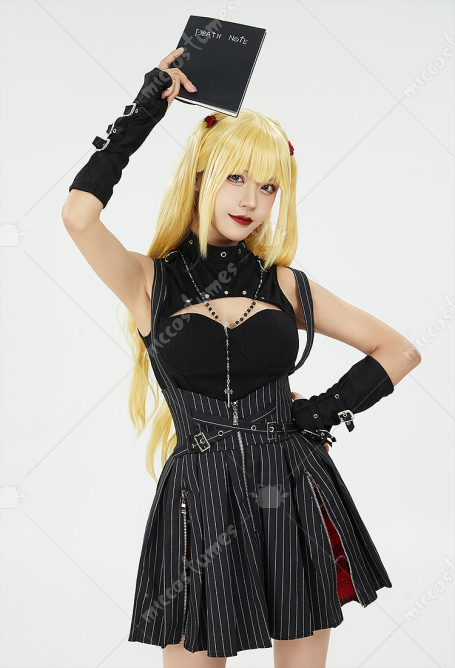 Misa Derivative Sexy Top Skirt Set with Necklace and Gloves Dress Casual Outfit