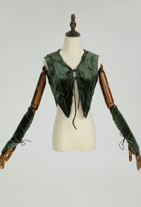 Costume d\'elfe Gilet élégant en style féérique avec motifs de feuilles et manchettes