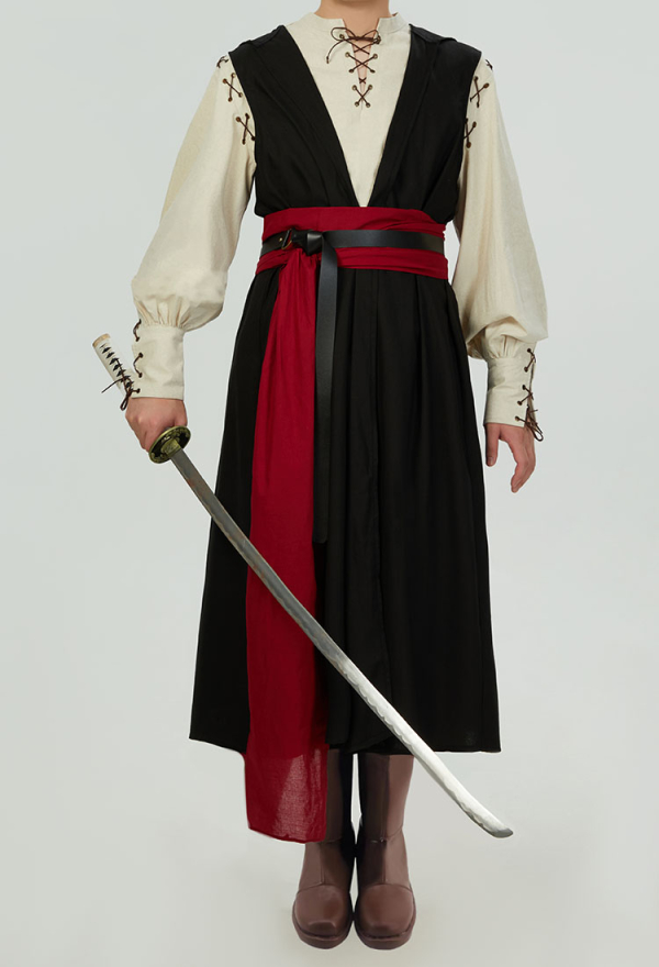 Men Costume Men Medieval Tunic Ninja Pirate Cosplay Costume