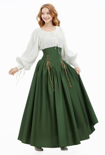 Women Green Medieval Dress Costume - Renaissance Square Neck Wide Sleeve Short Dress Cosplay | Top Quality Dress for Sale Women Green Medieval Dress Costume - Renaissance Square Neck Wide Sleeve Short Dress Cosplay | Top Quality Dress for Sale