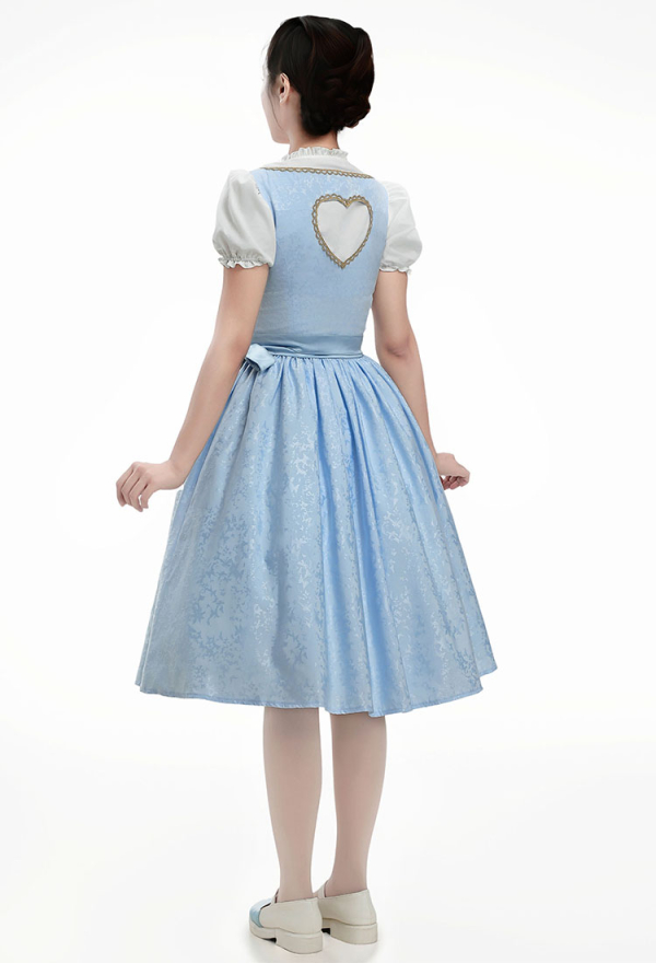 Oktoberfest Dirndlkleid - Deutsches Eckiges Halsband Bayerisches Kostm  Oberteil Kleid mit Schrze Set | Cosplay in Top Qualitt