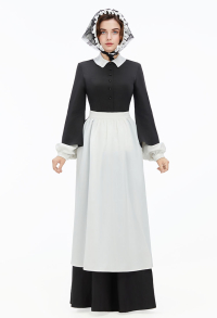 Florence Nightingale Halloween Costume Nursing Pioneer Costume Vintage Nurse Dress with Apron and Headband