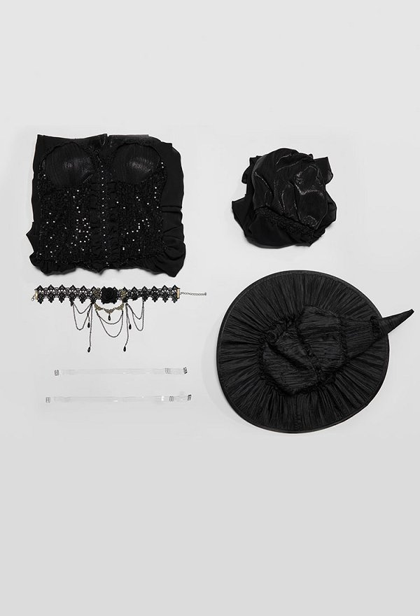 Damen Gothic Top Mit Trompetenärmeln – Perfekt Für Halloween, Steampunk & Cosplay