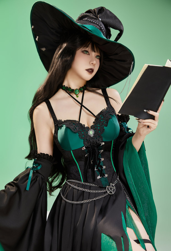 Shego Derivative Halloween Gothic Witch Costume Shego Cosplay