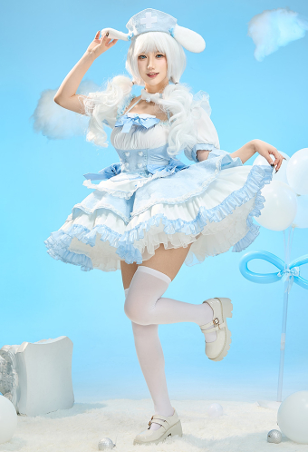 kawaii snow dress holiday drawing how to draw lolita Cozy Winter Wonderland Pink Long Sleeve Lolita JSK Dress JSK and coat 1 / M main image 1