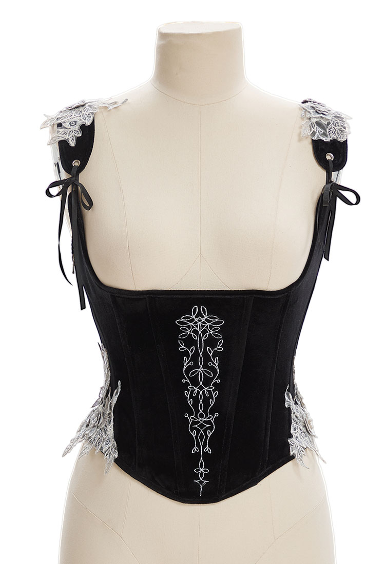 Medieval Retro Elf Style Girdle Renaissance Embroidered Tight Corset