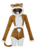 Sexy Plush Homewear Romper Furry Hooded Tiger Print Bodysuit with Tail and Belt