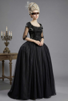 Vintage Marie Antoinette Queen Cosplay Costume Top and Elasticated Skirt with Eye Mask
