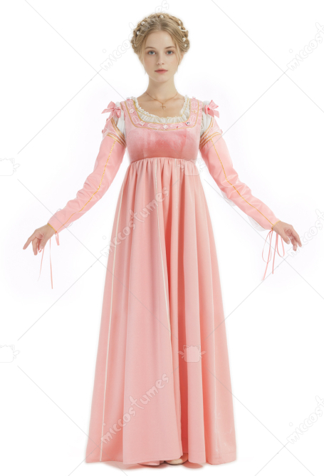Renaissance-style The Borgias Cosplay Costume Vintage Pink Dress with Lining