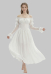 Medieval Retro Underdress Renaissance Court Style Off-shoulder Puff Sleeve Dress