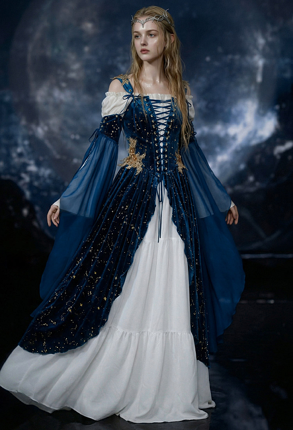 royal blue renaissance dress Vintage Royal Blue Renaissance Masked Ball Gown Prom Dress Appliques Flower Long Formal Dress