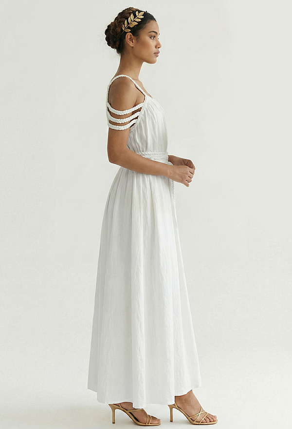 white dress greek goddess HAPNBCELE Womens Costume, Toga Slim Fit Roman Grecian Princess Venus Cosplay Halloween Dress Up (Small, White) : Clothing, Shoes & Jewelry inspired design is elegant and eye Greek Goddess & Grecian Wedding