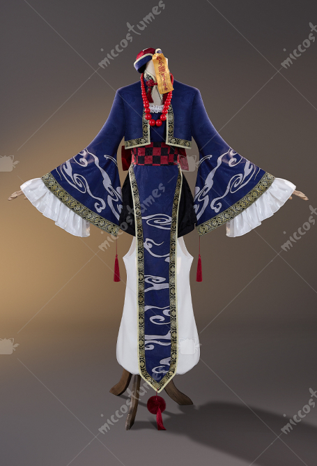 Ikezaki Misa Shinoshima Raise Cosplay Costume Dress with Short Jacket and Harem Pants