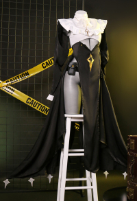 Miccostumes x Mobbunny x Chowbie Costume de Cosplay Chasseur de Vampire Robe Sexuelle de Style Nonne Blanc Noir avec Combinaison et Serre-tête