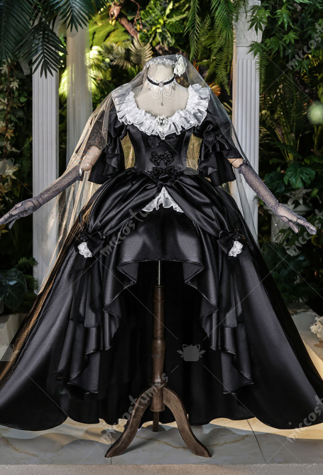Code Giasu C.C. Final Rose Skin Cosplay Costume Dress with Pantyhose and Veil