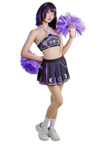 Gothic Damen Stern Druck Neckholder Cheerleader Kostüm für Halloween