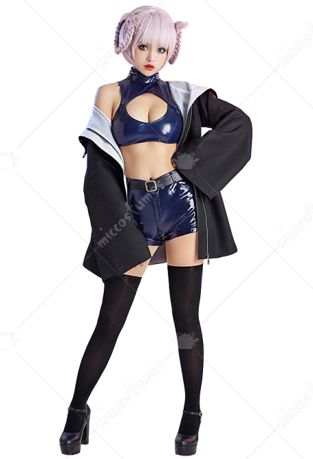Call of the Night Nazuna Nanakusa Cosplay Costume Cutout Crop Top and Shorts with Coat and Socks