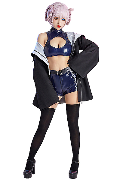 Call of the Night Nazuna Nanakusa Cosplay Costume Cutout Crop Top and Shorts with Coat and Socks