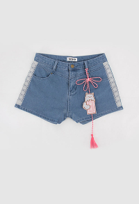 Kawaii Damen Shorts Jeans Hoher Taille Hosen Kurz Hosen mit Spitze