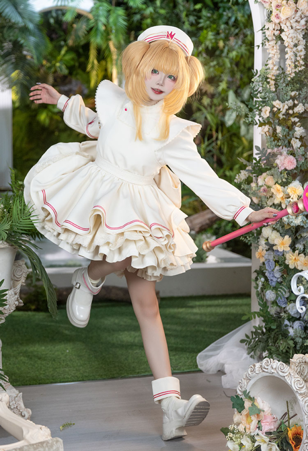Card Master Sakura Sakura Kawaii Lolita White Dress - Anime