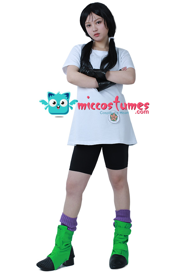 Disfraz de Cosplay Dragon Ball Z Videl con guantes y fundas de zapatos