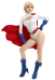 Superheroine Powerful Girl Kara Karen Cosplay Costume Bodysuit with Cape