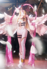 Upgraded Ver Dgmon Angewomon Cosplay Costume Bodysuit with Helmet and Women Pibo