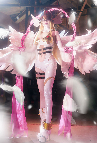 Upgraded Ver Dgmon Angewomon Cosplay Costume Bodysuit with Helmet and Women Pibo