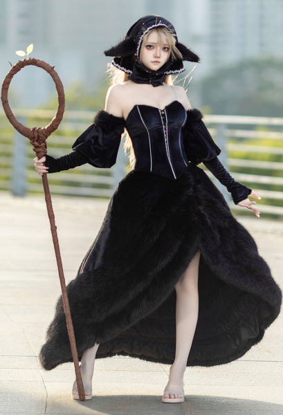 black dress cosplay Gushing over Magical Girls Sister Gigant Women Black Dress Cosplay Cos   TrendsinCosplay