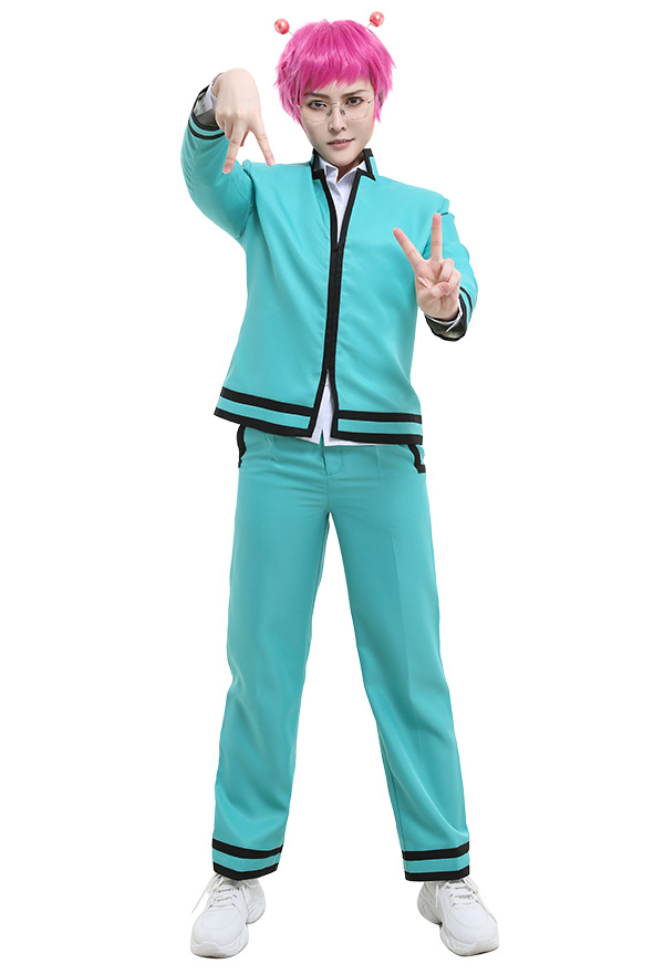 Saiki Kusuo no Psi Nan Kusuo Saiki Cosplay Kostüme Japanischer Stil Uniform Anzug Lange Ärme Jacke mit Hosen Hemd Haarschmuck Cosplay Kostüme