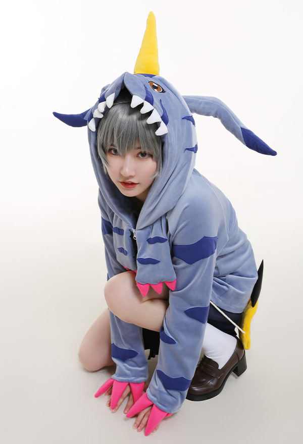 Digital Monsters Digimon Costume de Cosplay Gabumon Veste à Capuche avec Sac