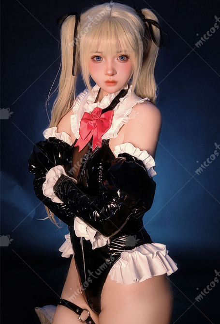 Dead or Alive Xtreme: Venus Vacation Marie Rose Cosplay Costume Gothic Bodysuit and Thigh Socks with Headdress