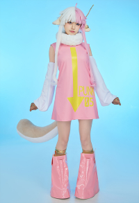 OP Punk-05 Atlas Cosplay Costume Short Dress and Scarf with Gloves and Leg Ring