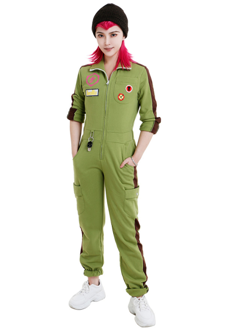 Danganronpa Kazuichi Souda Cosplay Costume Bright Green-yellow Jumpsuit