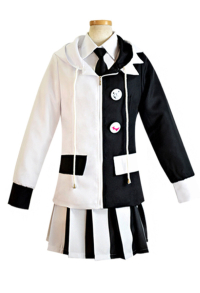 Danganronpa Women Monokuma Cosplay Costume Uniform with Tie