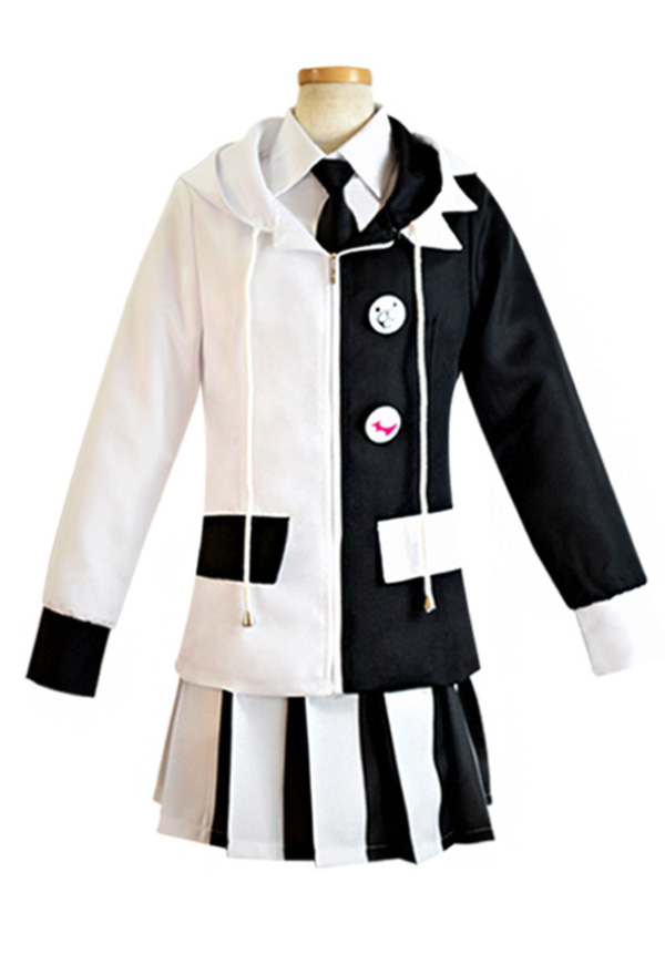 Danganronpa Women Monokuma Cosplay Costume Uniform with Tie