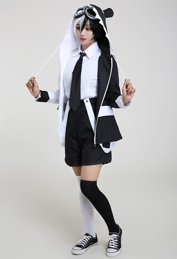 Danganronpa Herren Monokuma Cosplay Kostüm Uniform mit Krawatte