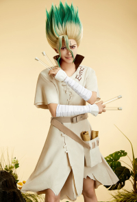 STONE Senkuu Cosplay Costume Dress with Cuffs Belt