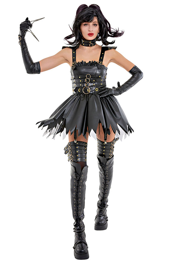 Edward Scissorhands Edward Cosplay Costume Female Horror Gothic Dress for Halloween