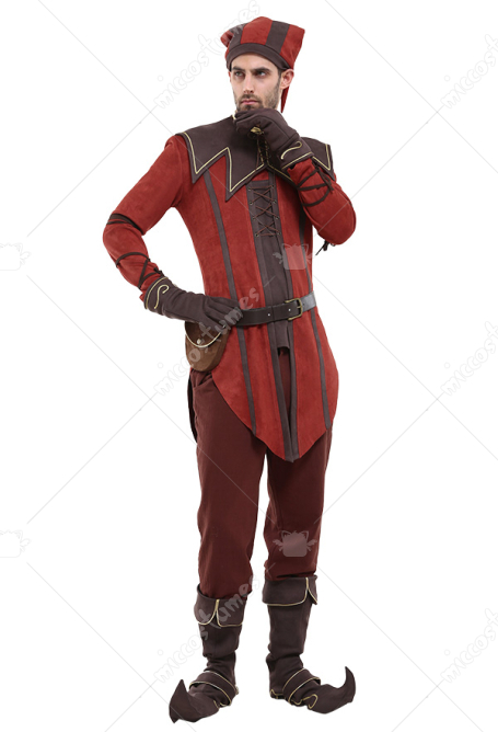 Skyrim The Elder Scrolls Dark Brotherhood Keeper Cicero Cosplay Costume Set