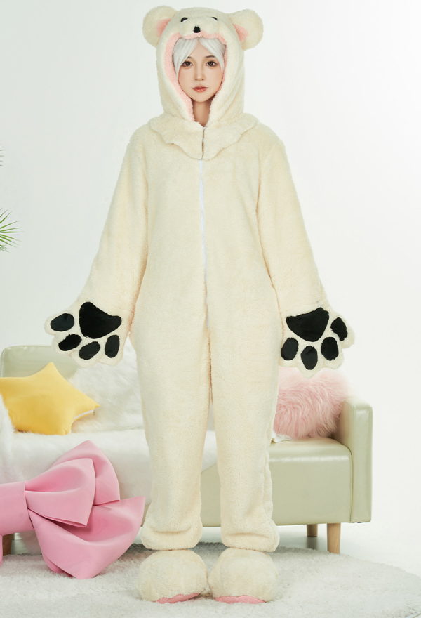 Ensemble Stars Women Kawaii Bear Onesie Pajama Cosplay Costume Homewear