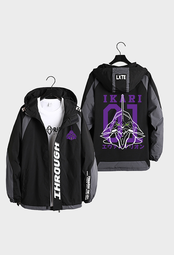 Anime Derivative Hoodie Coat Windproof Zipper Hooded Casual Jacket